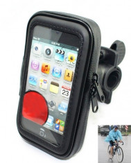 Suport impermeabil pentru telefon smartphone pe ghidon pentru biciclete, motociclete sau ATV foto