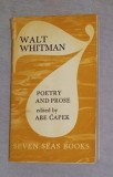 Poetry and Prose. Ed. critica Abe Capek/ Walt Whitman hartie velina