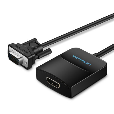 Cablu convertor activ Vention VGA la HDMI cu audio si alimentare, full HD foto