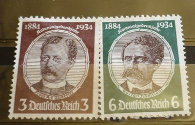 GERMANIA (REICH) 1934 &amp;ndash; COLONISTI, timbre nestampilate cu sarniera, DR29 foto