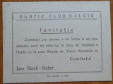 Invitatie la Clubul Nautic Balcic , ceai dansant , program Jazz , interbelica