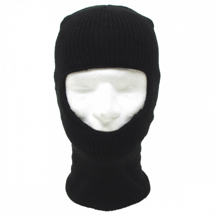 Cagula Acrylic, Groasa si Elastica, Adult Balaclava &quot;1 gaura&quot; Black MFH 10893A