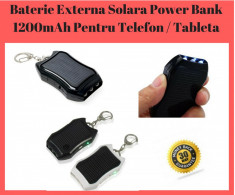 Baterie Externa Solara Tip Breloc Power Bank 1200mAh Pentru Telefon / Tableta foto