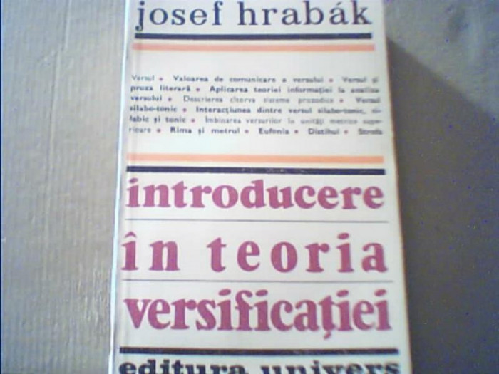 Josef Hrabak - INTRODUCERE IN TEORIA VERSIFICATIEI { 1983 }
