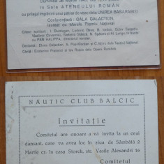 Invitatie la Sezatoarea revistei Viata Basarabiei din 1943 si Nautic Club Balcic