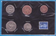 (2) SET MONEDE ANGLIA - 1 PENCE, 2 PENCE, 5 PENCE, 10 PENCE, 20 PENCE + 2 TIMBRE foto