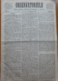 Cumpara ieftin Ziarul Observatorul ; Politic , national si literar , an 1 ,nr. 3 , Sibiu , 1878