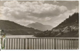 Carte postala(ilustrata)-MASIVUL Ceahlau vazut de pe podul Poiana Teiului, Circulata, Fotografie