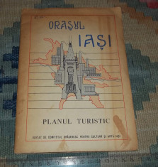 Orasul Iasi planul turistic 1965 editat de comitetul pentru cultura si arta Iasi foto