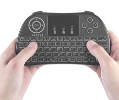 Mini TASTATURA ILUMINATA WIRELESS cu TOUCHPAD acumulator pt SmartTV etc SIGILATA foto