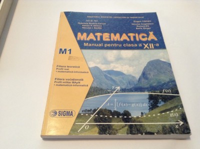 Matematica, Manual pentru clasa a XII-a, M1 - Ion D. Ion, Eugen Campu,RF13/2 foto