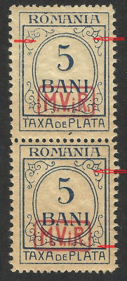 VARIETATE PERECHE TAXA DE PLATA SUPRA. MVIR IN CASETA 1918 MNH foto