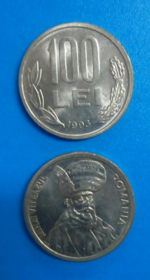SV * Romania 100 LEI 1993 * Voievodul Mihai Viteazu * AUNC + + cu luciu monetar foto