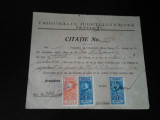 Document vechi - Citatie No. 33980/1930 - Tribunal Valcea - 3 tibre fiscale