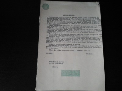 Document vechi - Act de donatie - 1946 foto