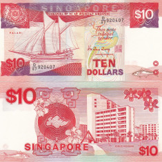 Singapore 10 Dollars 1988 UNC