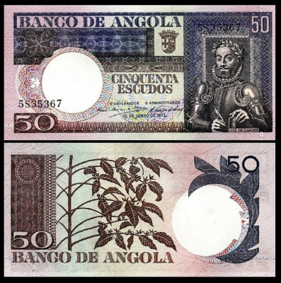 !!! ANGOLA - 50 ESCUDOS 1973 - P 105 - UNC foto