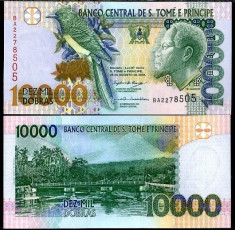 !!! SAO TOME (SAINT THOMAS) - 10.000 DOBRAS 2004 - P 66 c - UNC foto