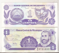 bnk bn Nicaragua 1 centavo 1991 necirculata foto