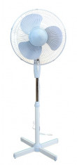 Ventilator cu Picior Reglabil, 3 Trepte, 230V, Diametru 43cm, Putere 45W, Culoare Alb foto