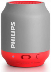 Boxa Portabila Philips BT25G, Bluetooth/Jack 3.5mm, 2 W (Gri/Rosu) foto