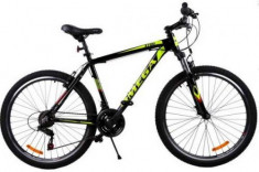 Bicicleta MTB Omega 3700, Roti 26inch (Negru/Galben) foto