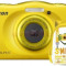 Aparat Foto Digital NIKON Coolpix W100, 13.2MP, Zoom Optic 3x, Wi-Fi (Galben) + Rucsac