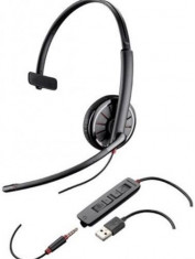 Casca Call Center Plantronics BLACKWIRE 315.1-M, USB, 3.5mm Jack, Microsoft Certified, Monoaural (Negru) foto