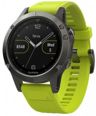 Ceas activity outdoor tracker Garmin Fenix 5, GPS, HR (Gri/Galben) foto