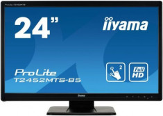 Monitor TN iiyama 23.6inch T2452MTS-B5, Full HD (1920 x1080), VGA, DVI, HDMI, Touchscreen, Camera Web, Boxe, 2 ms (Negru) foto