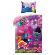 Lenjerie de pat copii Cotton Trolls TM-9018BL foto