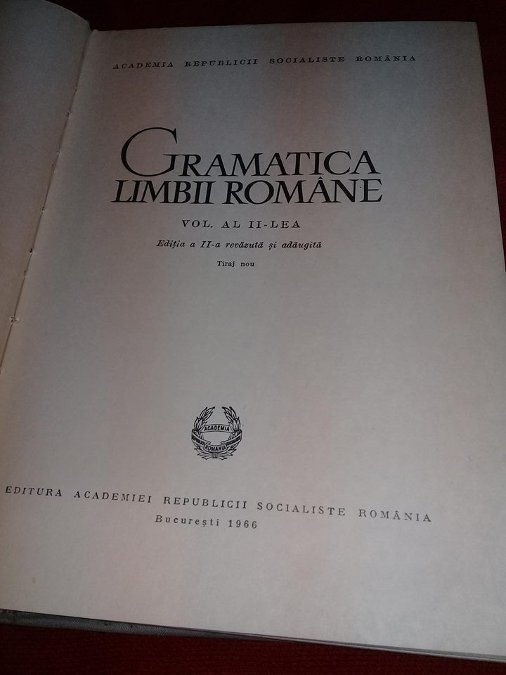 1966,Gramatica limbii romane vol. 2,Carte veche de colectie,interior ca  noua,T.G | Okazii.ro