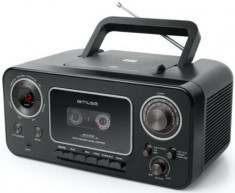 Micro Sistem Audio Portabil Muse M-182 RDC MSE00064, CD-Player, Radio, Player Casete audio si Recorder, AUX-in (Negru) foto