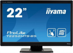 Monitor TN LED iiyama 21.5inch ProLite T2252MTS-B5, TouchScreen, Full HD (1920 x 1080), VGA, DVI, HDMI, 2 ms, Boxe (Negru) foto