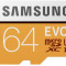 Card de memorie Samsung MicroSDXC EVO, 64GB, Clasa 10, UHS-I (U3) + Adaptor SD