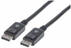 Cablu Monitor Manhattan DisplayPort Male - DisplayPort Male, 2 m (Negru) foto