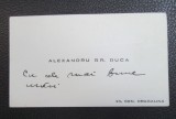 Carte de vizita ALEXANDRU GR. DUCA (cu adnotare)
