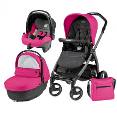 Carucior 3 in 1 Peg Perego Book Plus S Black Sportivo Bloom Bloom Pink foto