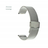 Curea metalica argintie Extra Slim pentru Huawei Watch W1, Metal, Smart Protection