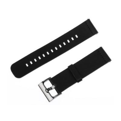 Curea neagra din piele pentru Motorola Moto 360 2nd Gen 42mm / Samsung Gear S2 / Galaxy Watch 42mm / Huawei Watch W2 Sport foto