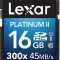 Card de memorie Lexar SDHC Platinum II 300x 16GB, UHS-I, 45MB/s (Clasa 10)