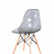 Scaun din plastic transparent cu picioare din lemn, &quot;Emille&quot; Grey, l53xA47xH82 cm