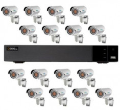 Kit Supraveghere Video Q-SEE QTH165-16EV5 (DVR 16 canale + 16 Camere Video) foto