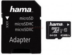 Card de memorie Hama micro SDXC 64GB, Clasa 10, UHS-I + Adaptor foto