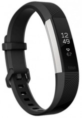 Bratara Fitness Fitbit Alta HR FB408SBKL-EU, Marimea L (Negru/Argintiu) foto