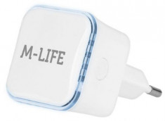 Repeater Wireless M-Life ML0705, 300 Mbps (Alb) foto