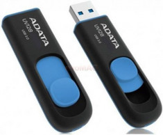 Stick USB A-DATA UV128, 16GB, USB 3.0 (Negru/Albastru) foto