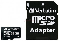 Card de memorie Verbatim 44083, microSDHC, 32 GB, Clasa 10 + Adaptor SD foto