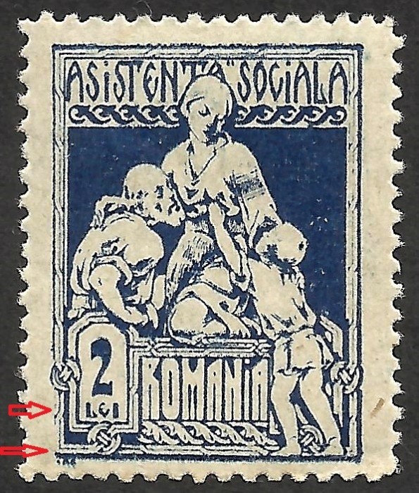 VARIETATE--ASISTENTA SOCIALA--CADRU PARTIAL LIPSA--1921 MNH