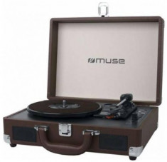 Pick-up Stereo Muse MT-100 BR, USB, Boxe incorporate (Maro) foto